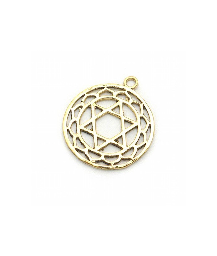 Colgante simbología de los chakras.

Material: Bisutería.

Medida: Ø 3 cm.