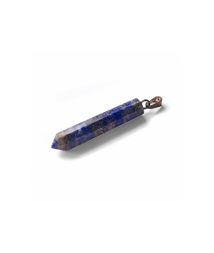 Colgante Punta Lapislazuli de 3 cm aprox. con engarce metálico.