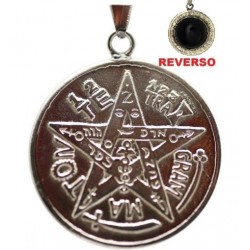 Amuleto Tetragramaton con Obsidiana Zodiacal 2.5 cm (Talisman Proteccion)