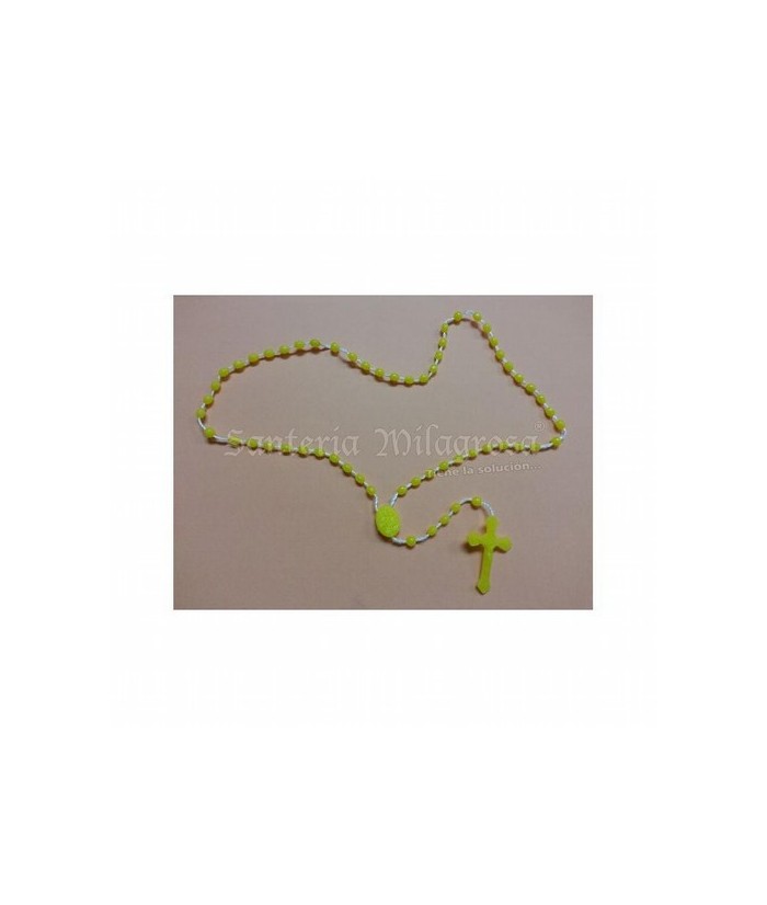 ROSARIO CUERDA OVALADO AMARILLO 5 MM