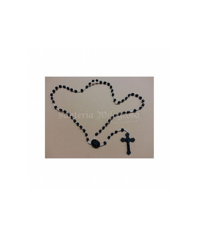 ROSARIO CUERDA OVALADO NEGRO 5 MM