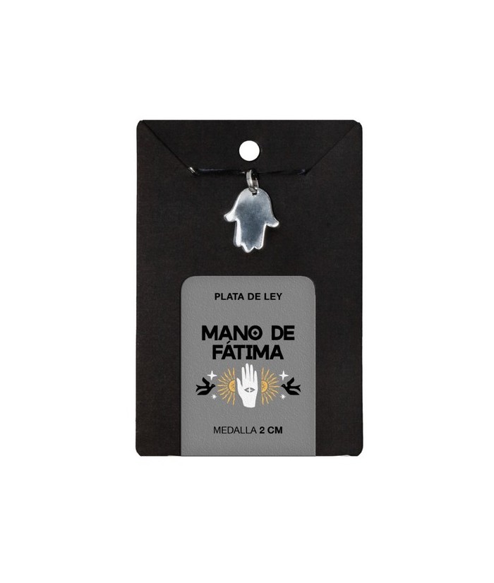 TRI.MEDALLA PLATA MANO FATIMA PLANA 2 CM.