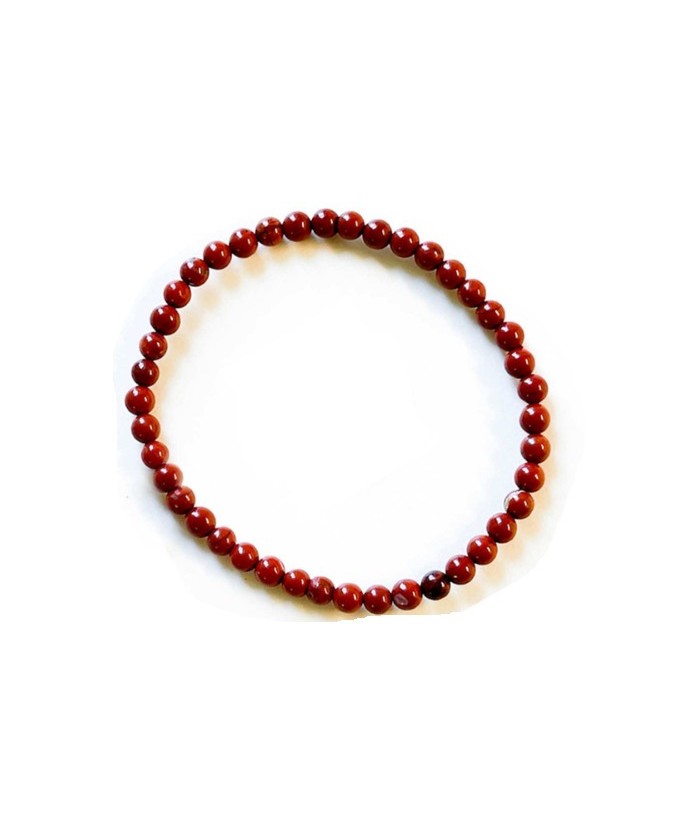 Pulsera en jaspe rojo bola 4mm.
Engarzado en goma elástica.