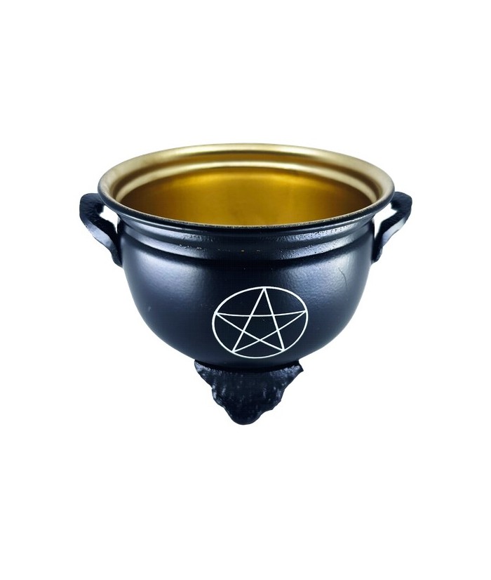 TRI.METALICO CUENCO NEGRO DORADO PENTAGRAMA 10 CM. CB1144-PCBURNER