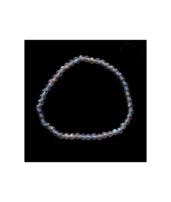 Pulsera de Cuarzo Aura Bola 4mm facetada.
