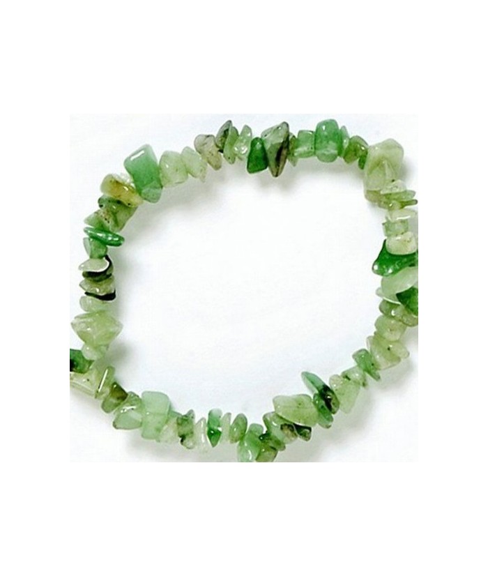 Pulsera Chip Aventurina.
Presentada en jinete de cartón con nombre de mineral y su propiedad.
