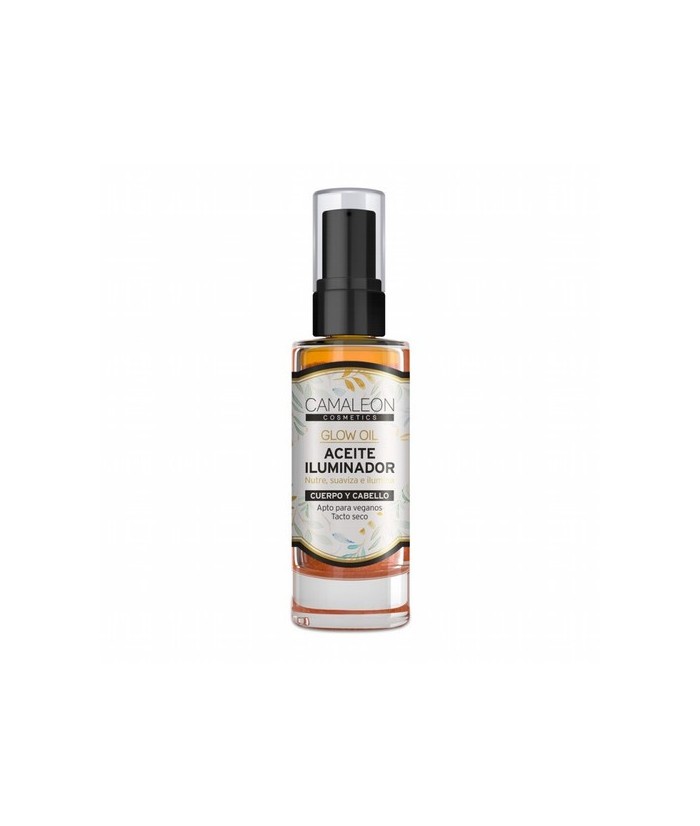 Aceite corporal con brillo
Aceite de tacto seco con efecto luminosidad que asocia Aceites vegetales de Almendras, Sésamo, Argá