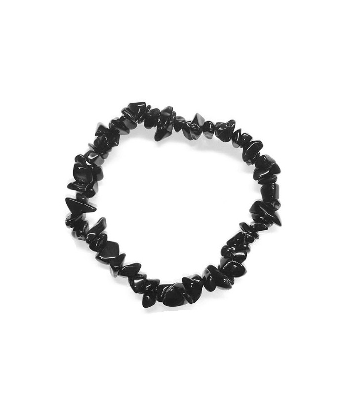 Pulsera en piedras chip en silicona elástica.