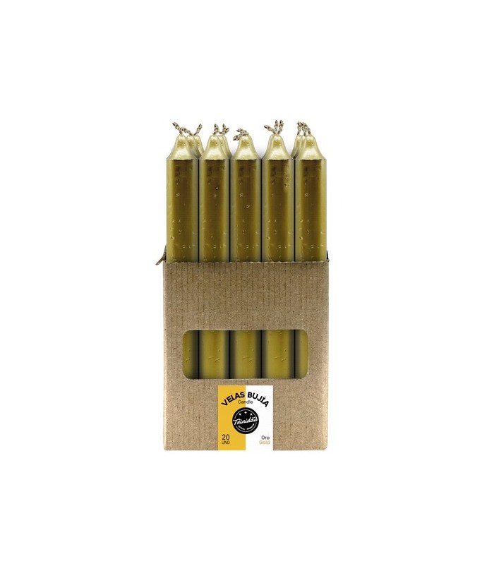 TRI.VELAS BUJIA DORADO ORO 2,1  X 19 CM.