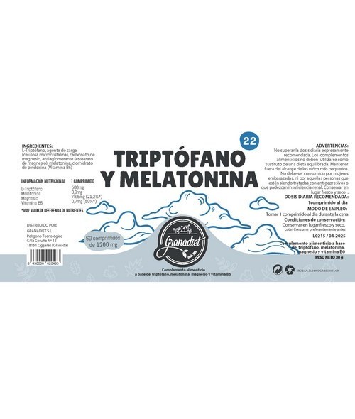 GR.TRIPTOFANO MELATONINA 60 COMP.