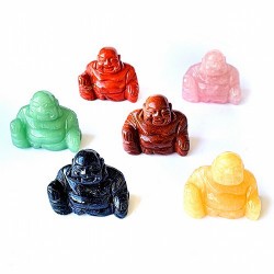 Figuras de Buda de diferentes minerales.
Set de 6 unidades.