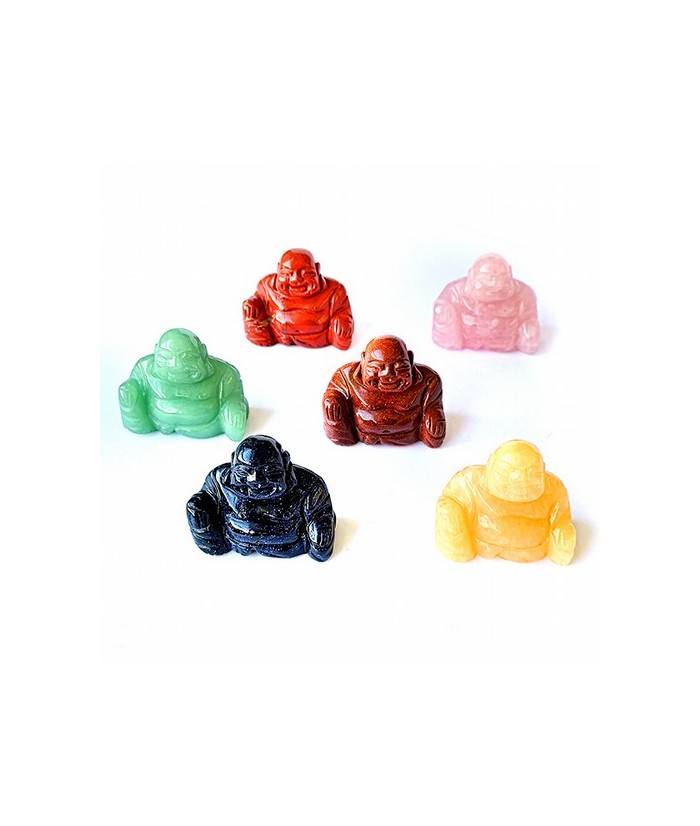 Figuras de Buda de diferentes minerales.
Set de 6 unidades.