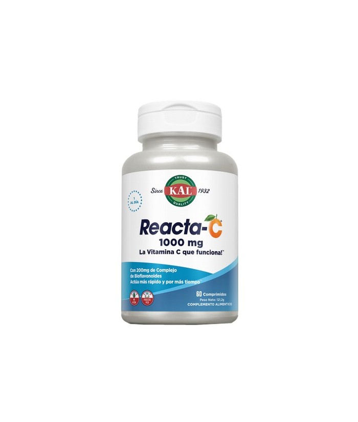 CONTENIDO MEDIO (POR COMPRIMIDO)
Vitamina C (Reacta- ®) 

1000

mg

Complejo de bioflavonoides

200

mg

 (de limó