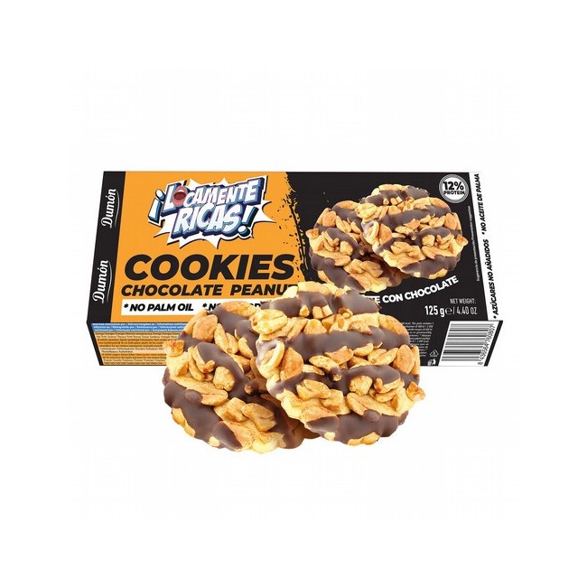 Descubre la nueva y exclusiva gama de cookies proteicas de Grupo Dumón! Te presentamos las Cookies de Cacahuete y Chocolate, un