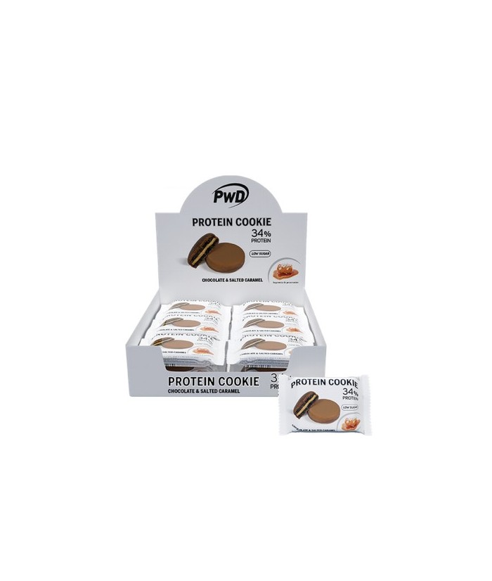 PROTEIN COOKIE son galletas rellenas con cobertura de chocolate con leche o chocolate blanco que contienen hasta un 34% de prot