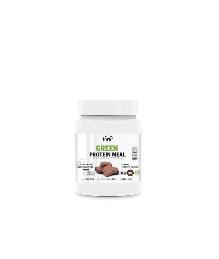 GREEN PROTEIN MEAL es una proteína apta para veganos compuesta por la combinación de proteína de guisante y de arroz con índice
