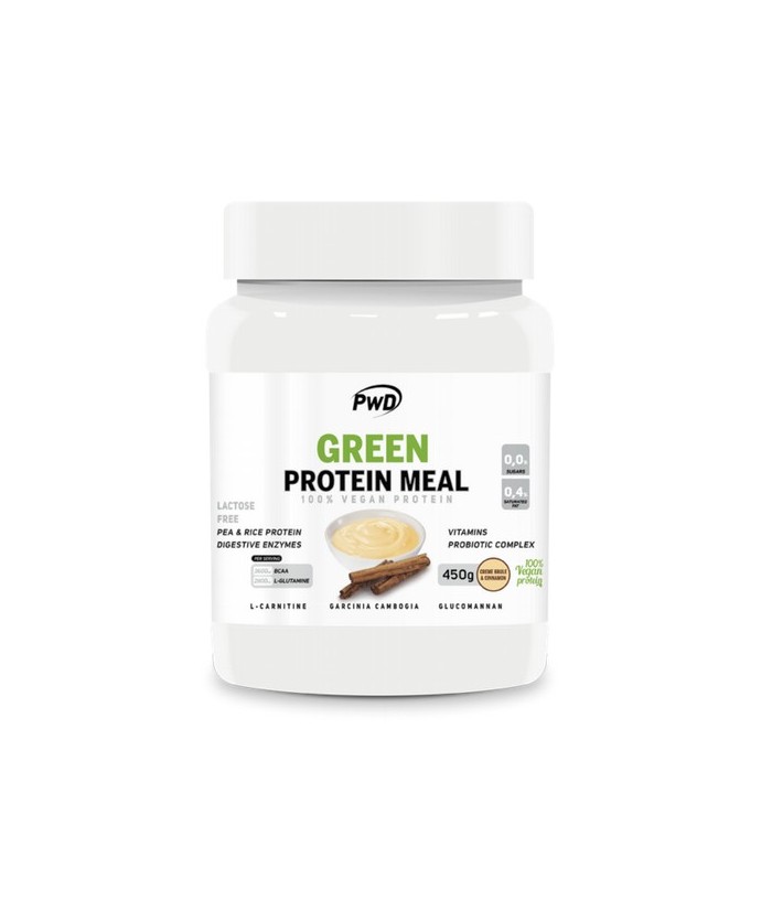 GREEN PROTEIN MEAL es una proteína apta para veganos compuesta por la combinación de proteína de guisante y de arroz con índice