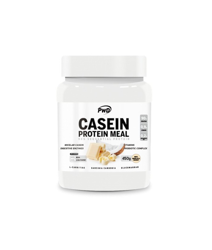 White Chocolate & Coconut
Ingredientes: Aislado de proteínas de leche (80% caseína micelar/ 20% aislado de suero, emulgente (l