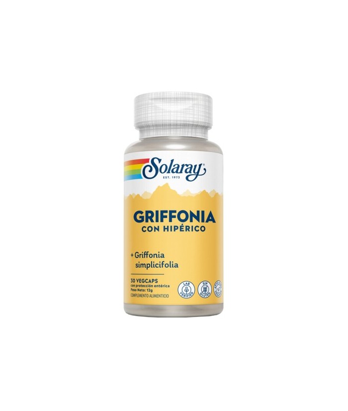 Griffonia (94% 5HTP) Con Hipérico- 30 Vegcaps
REF.36665
CONTENIDO MEDIO (POR VEGCAP)
Hipérico (Hypericum perforatum) (parte 