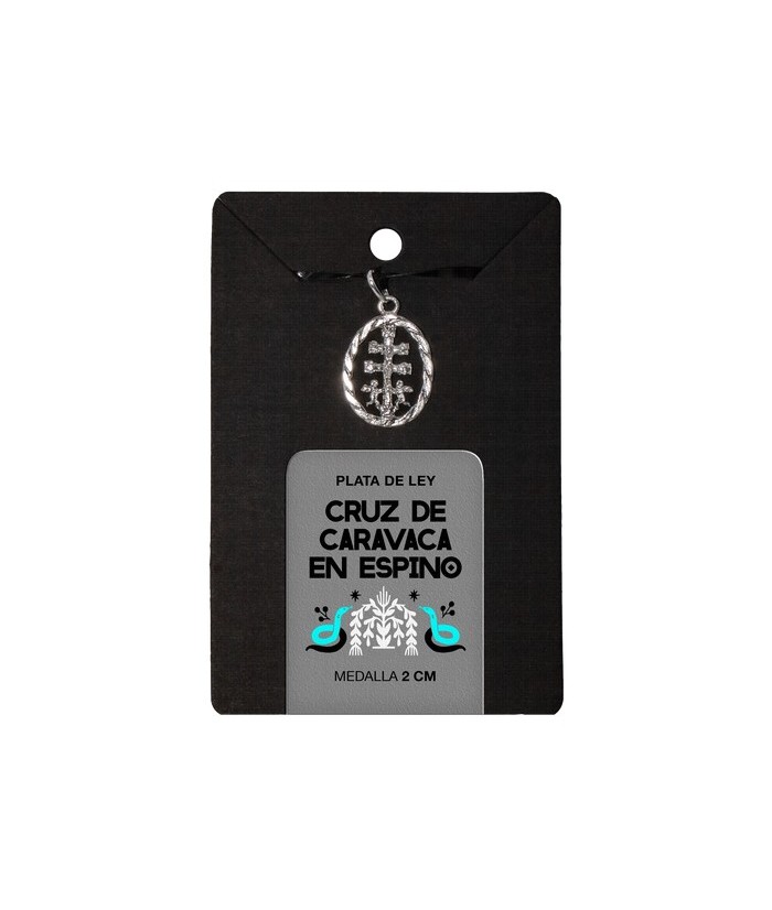 TRI.MEDALLA CRUZ CARAVACA PLATA CERCO NUDO 2 CM.