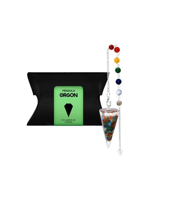 Péndulo cónico Orgone 7 Chakras de 6 caras
 Origen: Brasil

