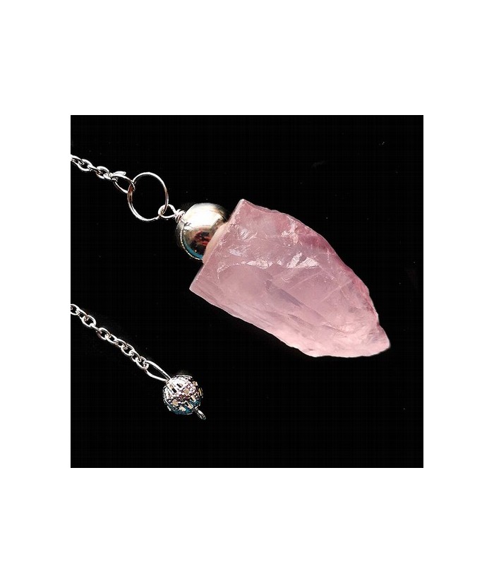 Péndulo Cuarzo Rosa Bruto. 

Largo ( sin la cadena) 5cm aprox