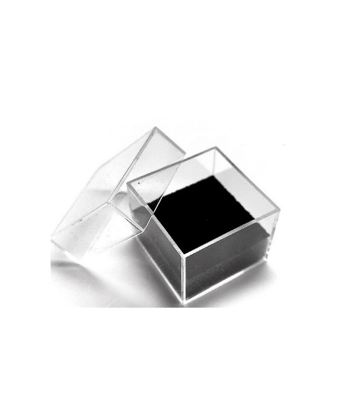 Caja con espuma flocada negra 27x27x21mm.