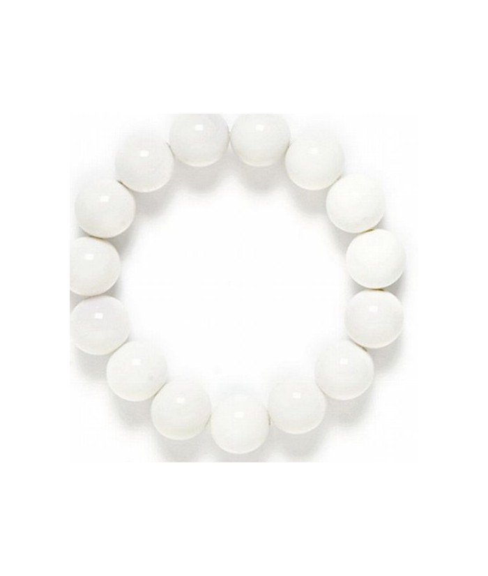 Pulsera de bolas de Cuarzo Lechoso pulida de 8 mm.
Engarce de goma elástica.