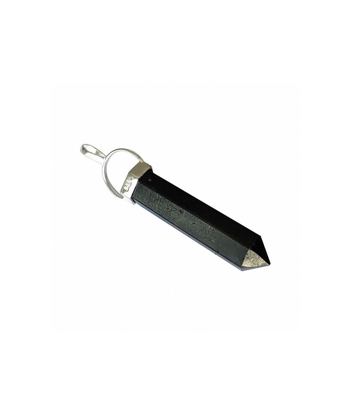 Colgante Punta de Turmalina de aprox. 3cm. de longitud.

Con engarce fijo en plata.
