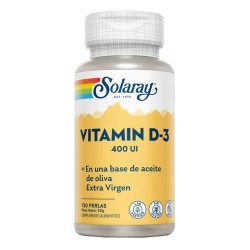 Vitamin D3 400 UI - 120 Perlas. Sin Soja. Sin Gluten.
REF.4140
CONTENIDO MEDIO (POR PERLA)
Vitamina D3 (400UI)              