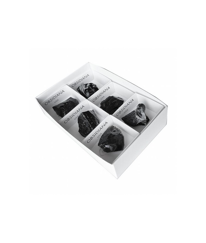 Obsidiana Negra en cajita de 4x4.
Se Venden en bandejas de 6 unidades