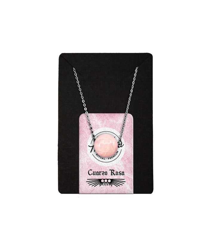 TRI.COLLAR CUARZO ROSA BOLA 12 MM.
