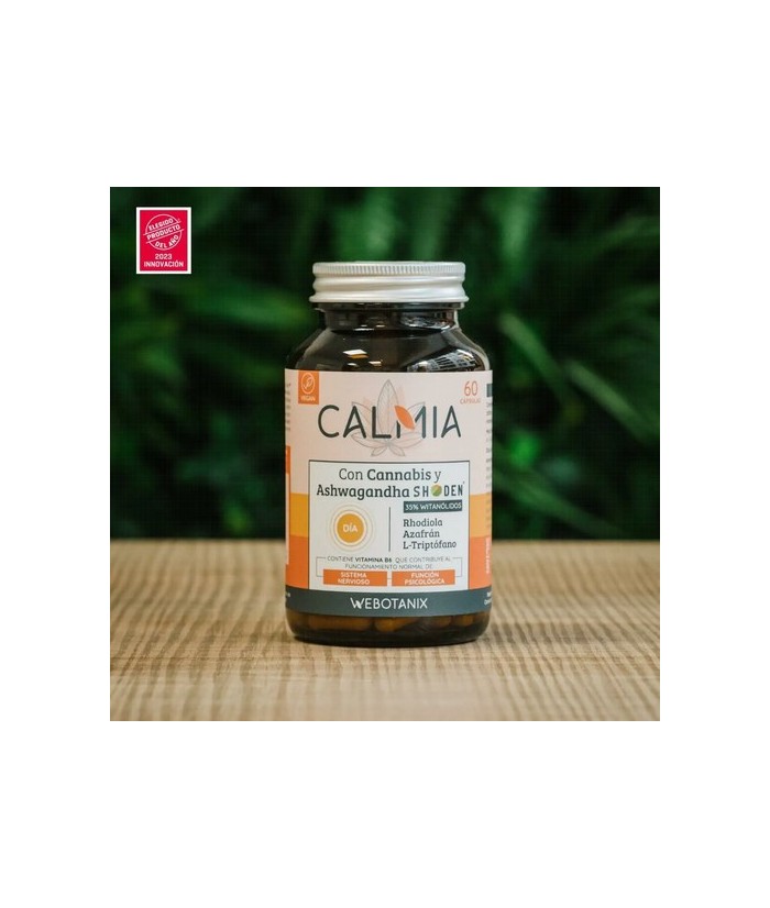 Calmia Día

Complemento alimenticio a base de proteína de cáñamo, extractos vegetales, triptófano y vitamina B6 que aporta eq