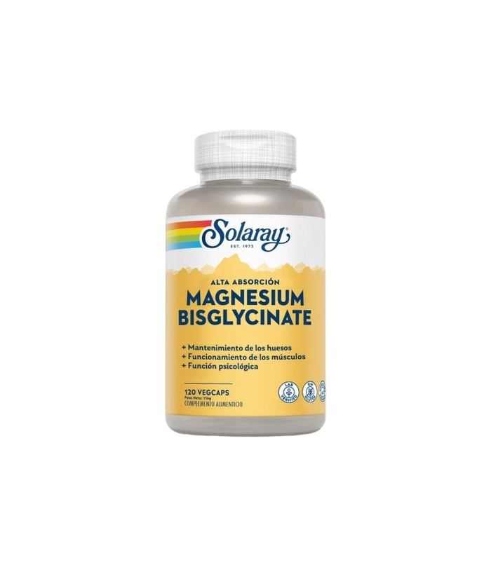 Bisglycinate Magnesio - 120 Vegcaps. Sin Gluten. Apto Para Veganos
REF.54901
CONTENIDO MEDIO (POR TRES VEGCAPS)
Magnesio (co