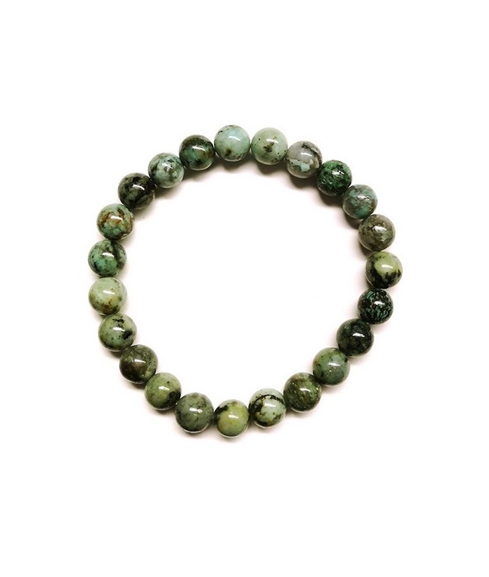 Pulsera Turquesa Africana elástica de bolitas de 8 mm.