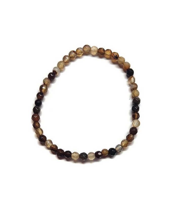 Pulsera de agata en bola de 4 mm. facetada.

Engarzado en goma elástica.