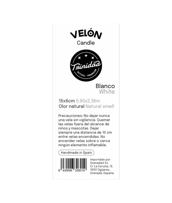 TRI.VELON 1 COLOR BLANCO 15X6 CM.