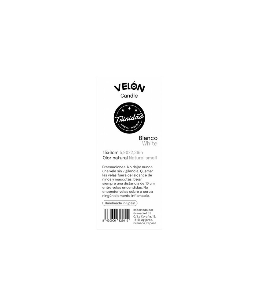 TRI.VELON 1 COLOR BLANCO 15X6 CM.