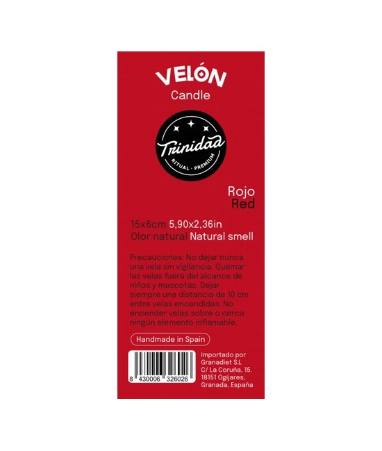 TRI.VELON 1 COLOR ROJO 15X6 CM.