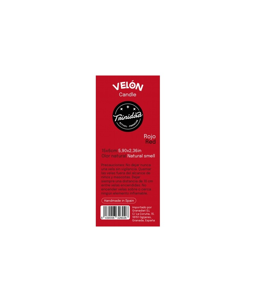 TRI.VELON 1 COLOR ROJO 15X6 CM.