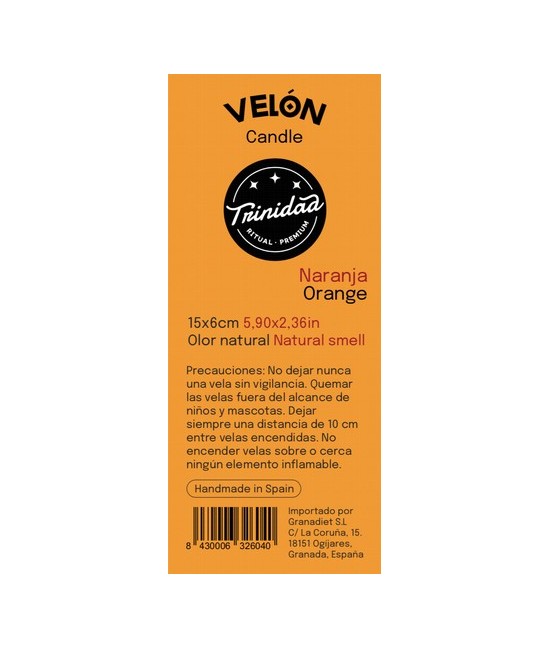 TRI.VELON 1 COLOR NARANJA 15X6 CM.