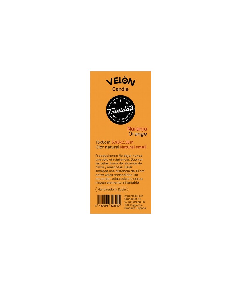 TRI.VELON 1 COLOR NARANJA 15X6 CM.