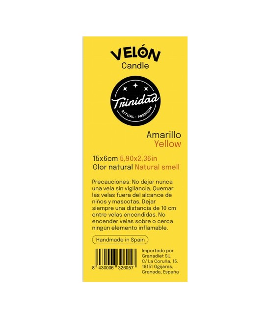 TRI.VELON 1 COLOR AMARILLO 15X6 CM.