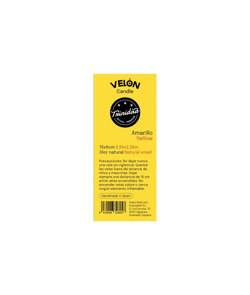 TRI.VELON 1 COLOR AMARILLO 15X6 CM.
