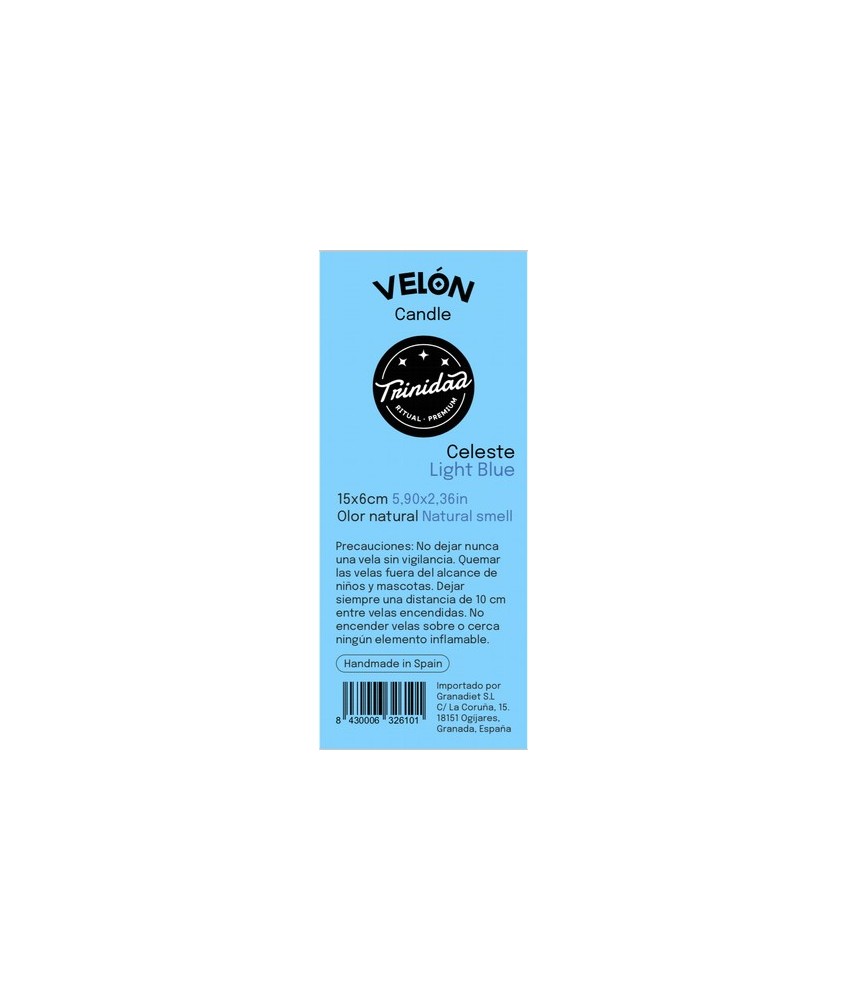 TRI.VELON 1 COLOR AZUL CLARO CELESTE 16X5 CM.