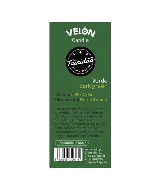 TRI.VELON 1 COLOR  VERDE OSCURO 16X5 CM.