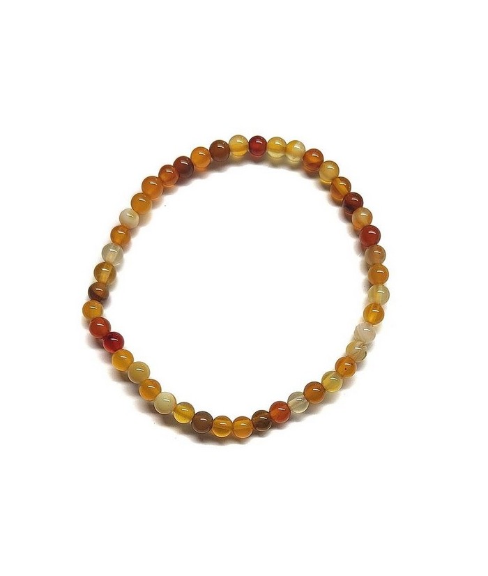 Pulsera elástica muy fina compuesta de cuentas de ágata de 4 mm de diámetro.

Presentado en una lámina de cartón que muestra 