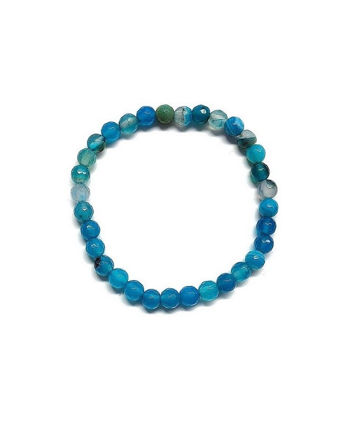 Pulsera de agata en bola de 6 mm. facetada.

Engarzado en goma elástica.