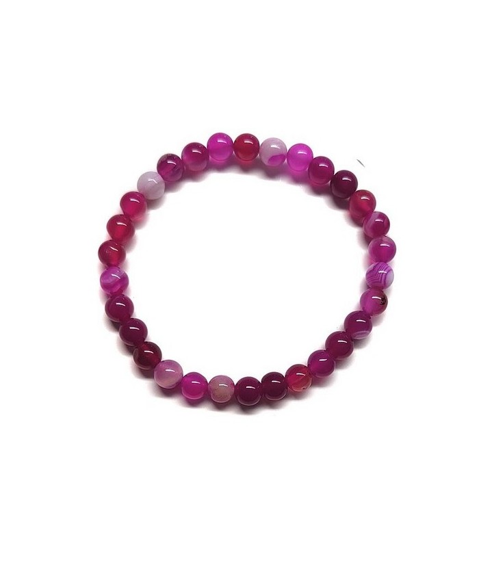Pulsera de agata en bola de 6 mm. facetada.

Engarzado en goma elástica.