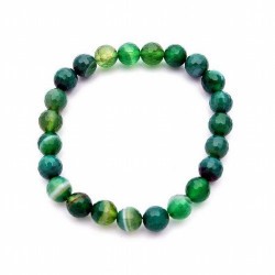 Pulsera elástica muy fina compuesta de cuentas de ágata de 6 mm de diámetro.

Presentado en una lámina de cartón que muestra 